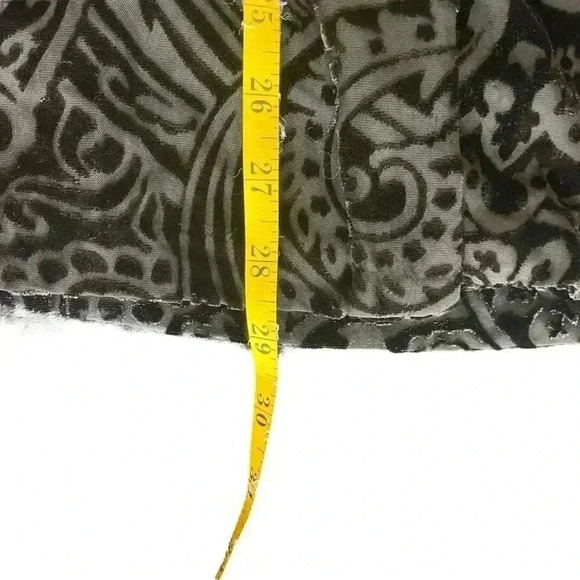 Vintage Black Velvet Burnout Sheer Button Up Blouse Small Whimsigoth Party - Picture 8 of 8